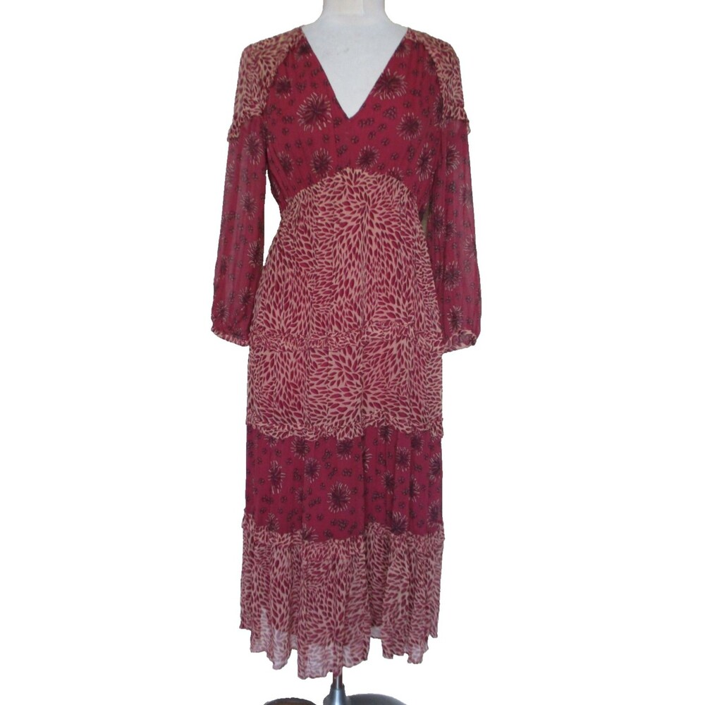 BA&SH Gypsy Gypsie Rose Midi Dress M Women Flowy Tiered Boho